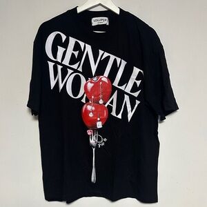Lolli Black Tee with Red and White Graphic